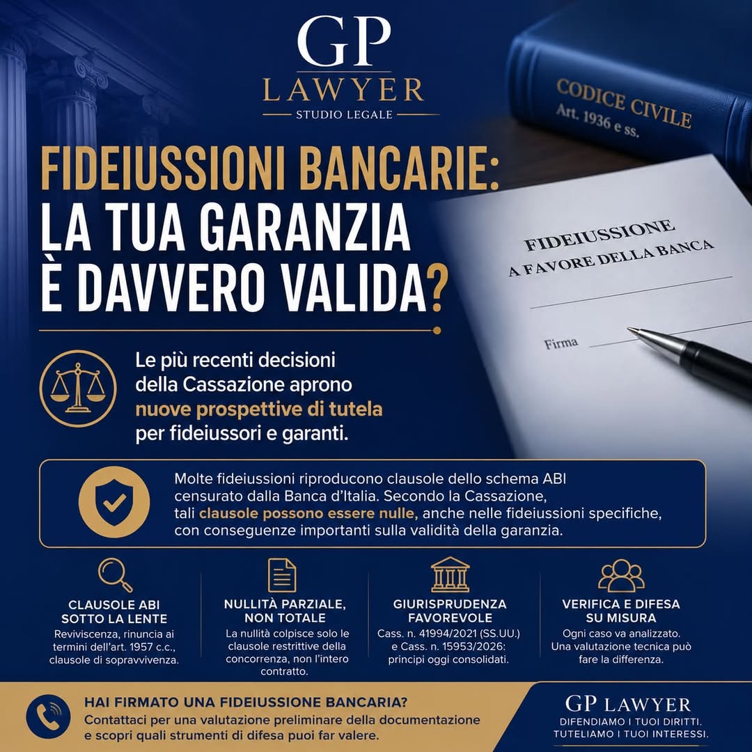 Fideiussioni bancarie e verifica delle clausole dello schema ABI