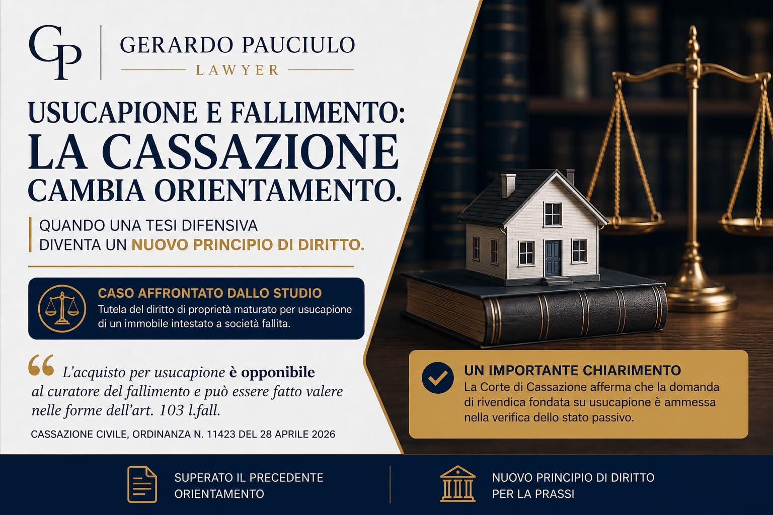 Usucapione di un immobile acquisito all’attivo fallimentare e ordinanza della Cassazione